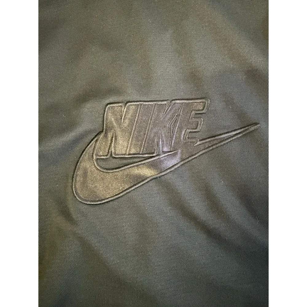 Vintage‎ Nike Embroidered Zip Up Hoodie Men's Large Black BROKEN ZIPPER